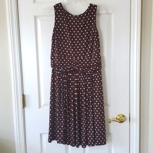 Brown and white polka-dot dress